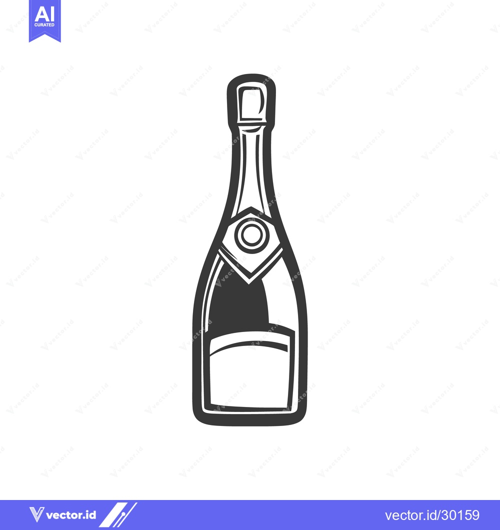 Premium Vector of An elegant illustration depicting a champagne bottle ready to celebrat