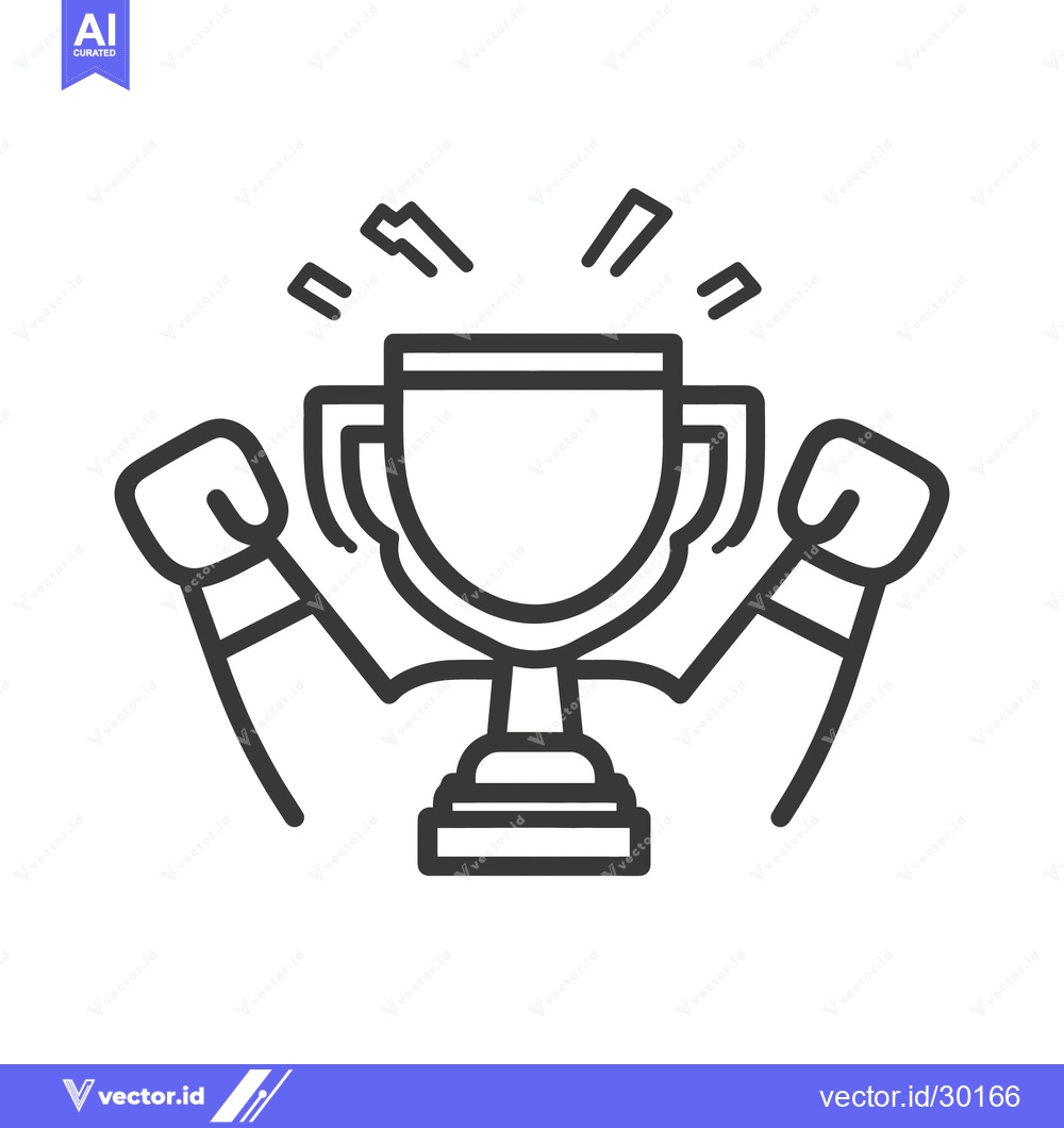 Premium Vector of Simple illustration of a trophy with boxing gloves.