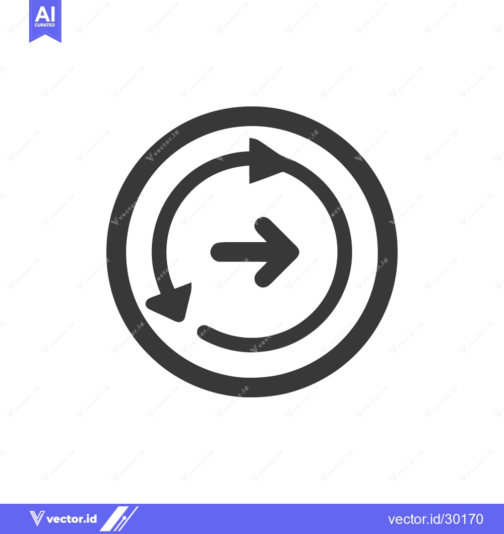 Premium Vector dari Circular Arrow Icon: Forward Progress with Continuous Loop, Dark Gray