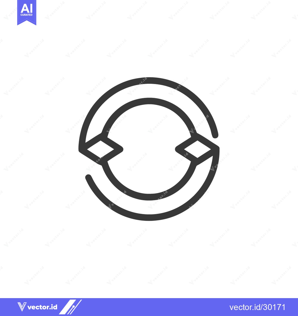 Premium Vector dari Circular Arrow Icon: Double Ringed Refresh Symbol in Minimalist Style
