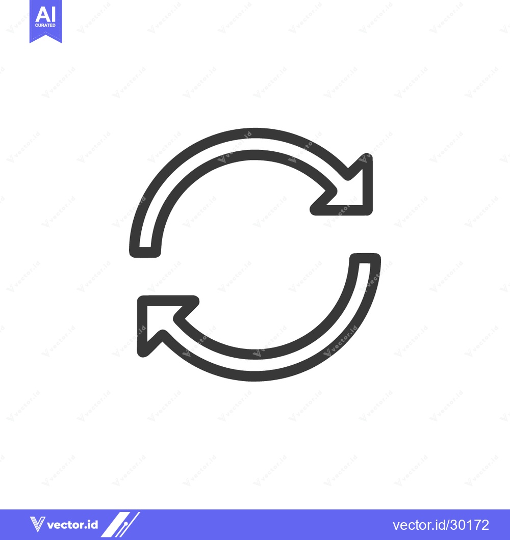 Premium Vector dari Circular Arrows: Simple Black Outline Icon on White Background