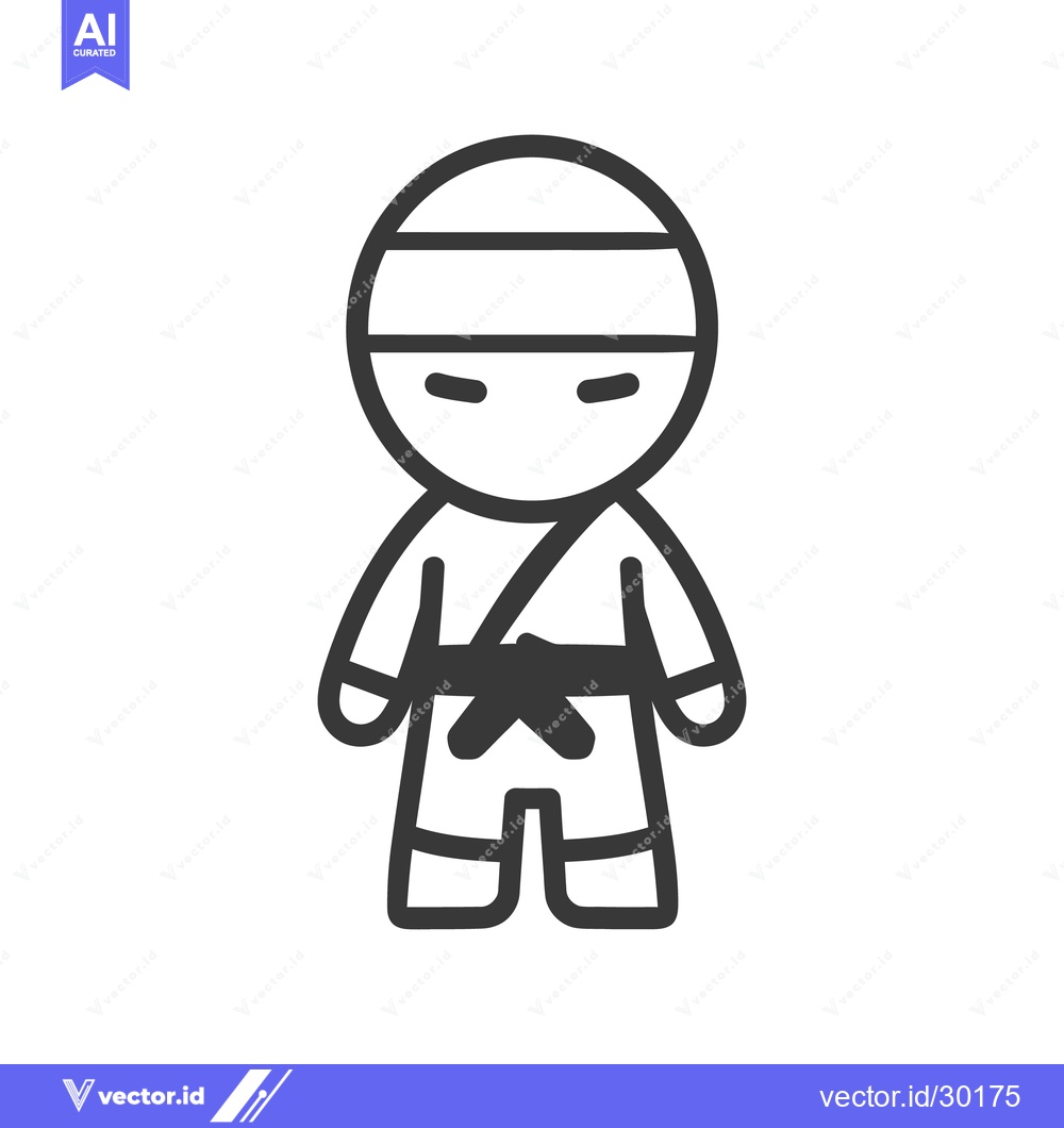 Premium Vector dari A black and white image of a martial artist figure