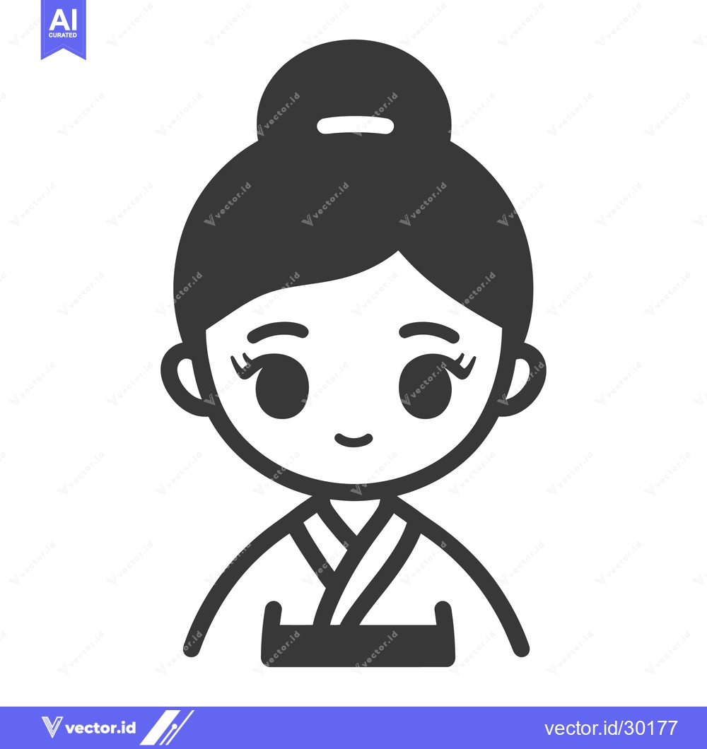 Premium Vector dari A simple illustrated depiction of a smiling woman