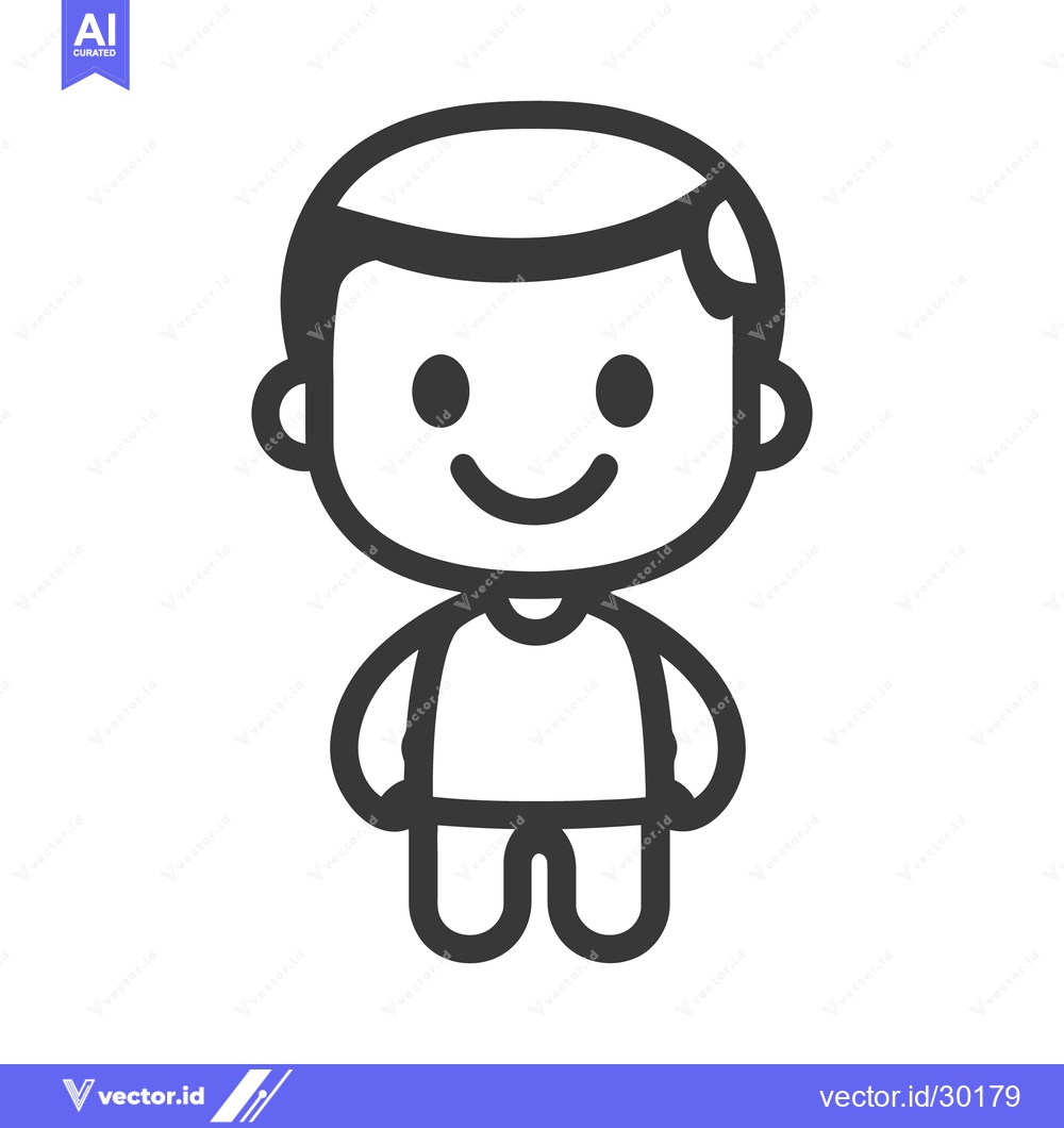 Premium Vector dari A simple smiling cartoon character illustration of a young person