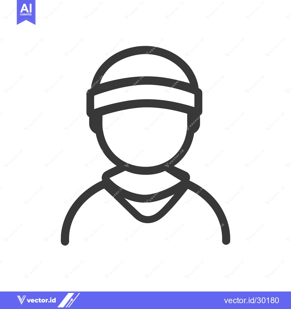 Premium Vector of A simple line drawing depicting a person with a headband