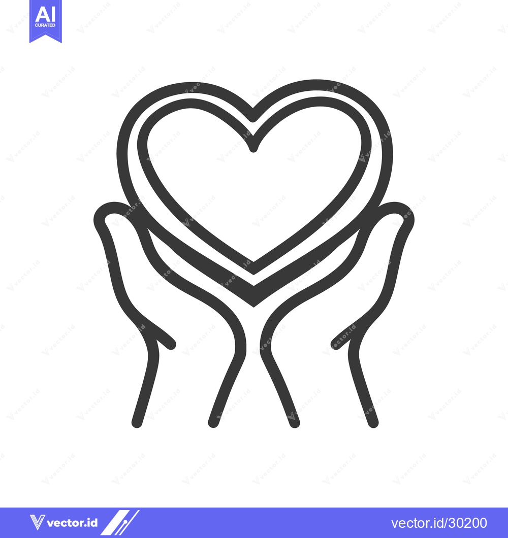 Premium Vector of The symbol of a heart held gently within open hands