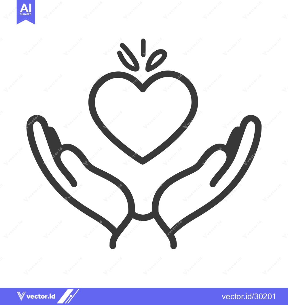 Premium Vector of Hands Gently Presenting a Heart Symbol of Love and Care