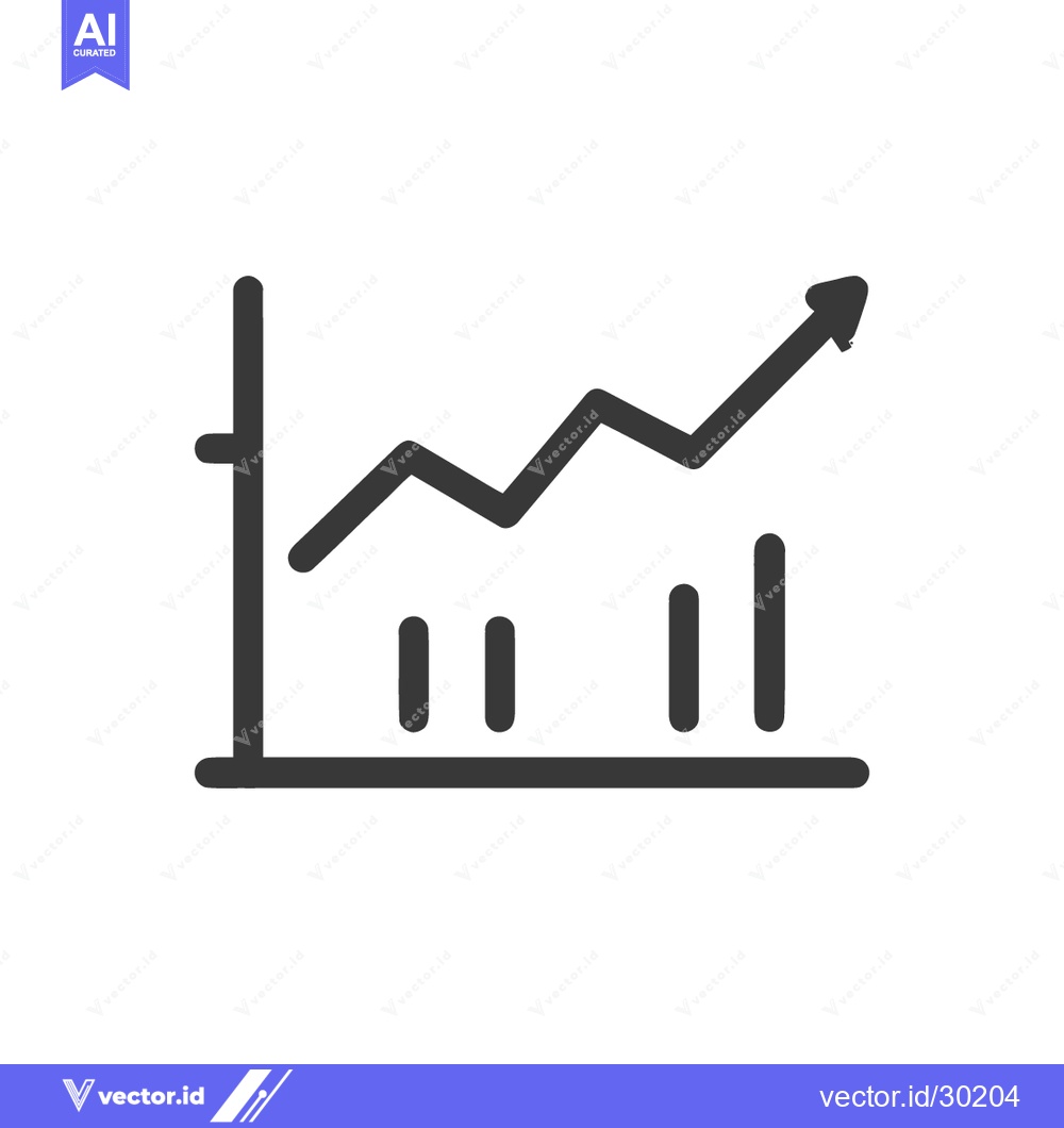 Premium Vector of Upward Trend Graph Icon: Business Growth and Financial Success Visuali