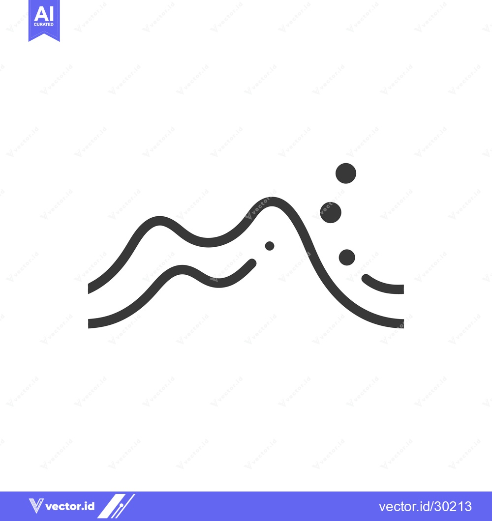 Premium Vector dari A simplistic graphic of mountains and rising bubbles from below