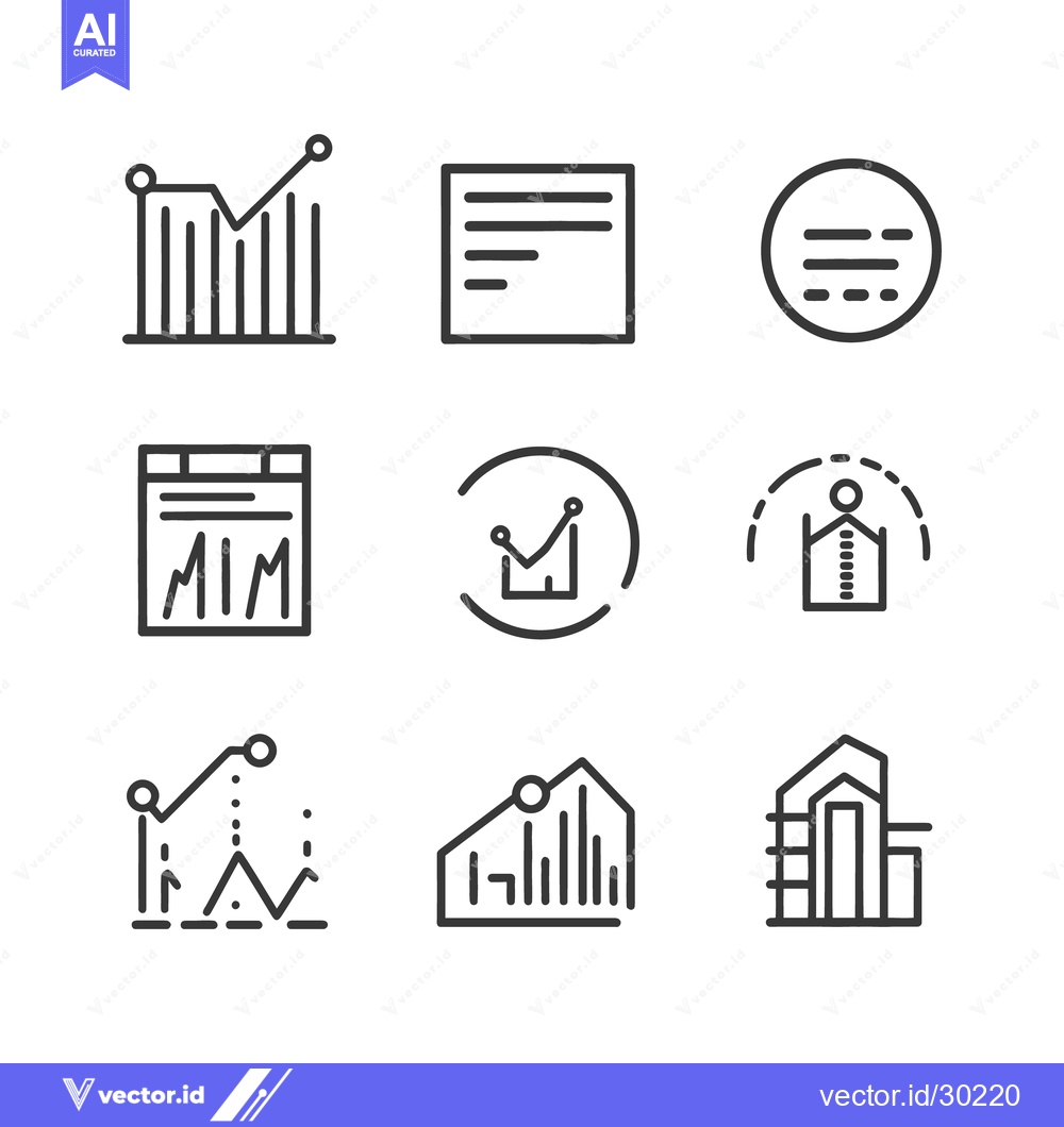 Premium Vector dari A Collection of Outlined Charts and Graphic Information Icons