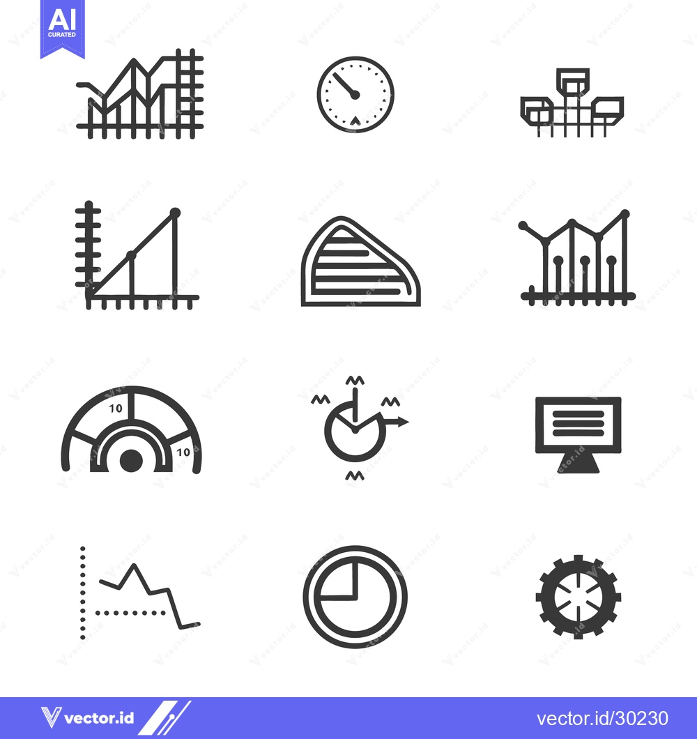 Premium Vector of Collection of different graphic icons depicting data and charts