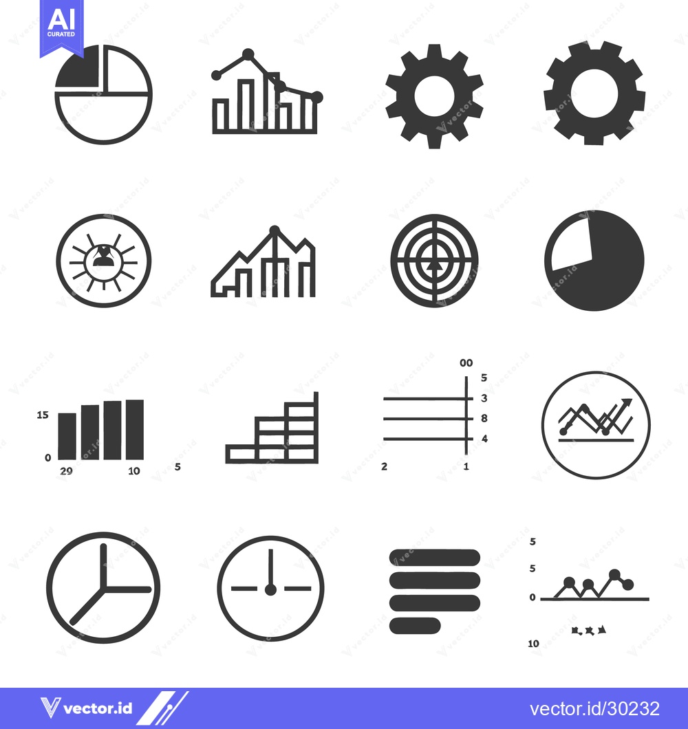 Premium Vector of Various abstract charts and graphs are illustrated using simple black