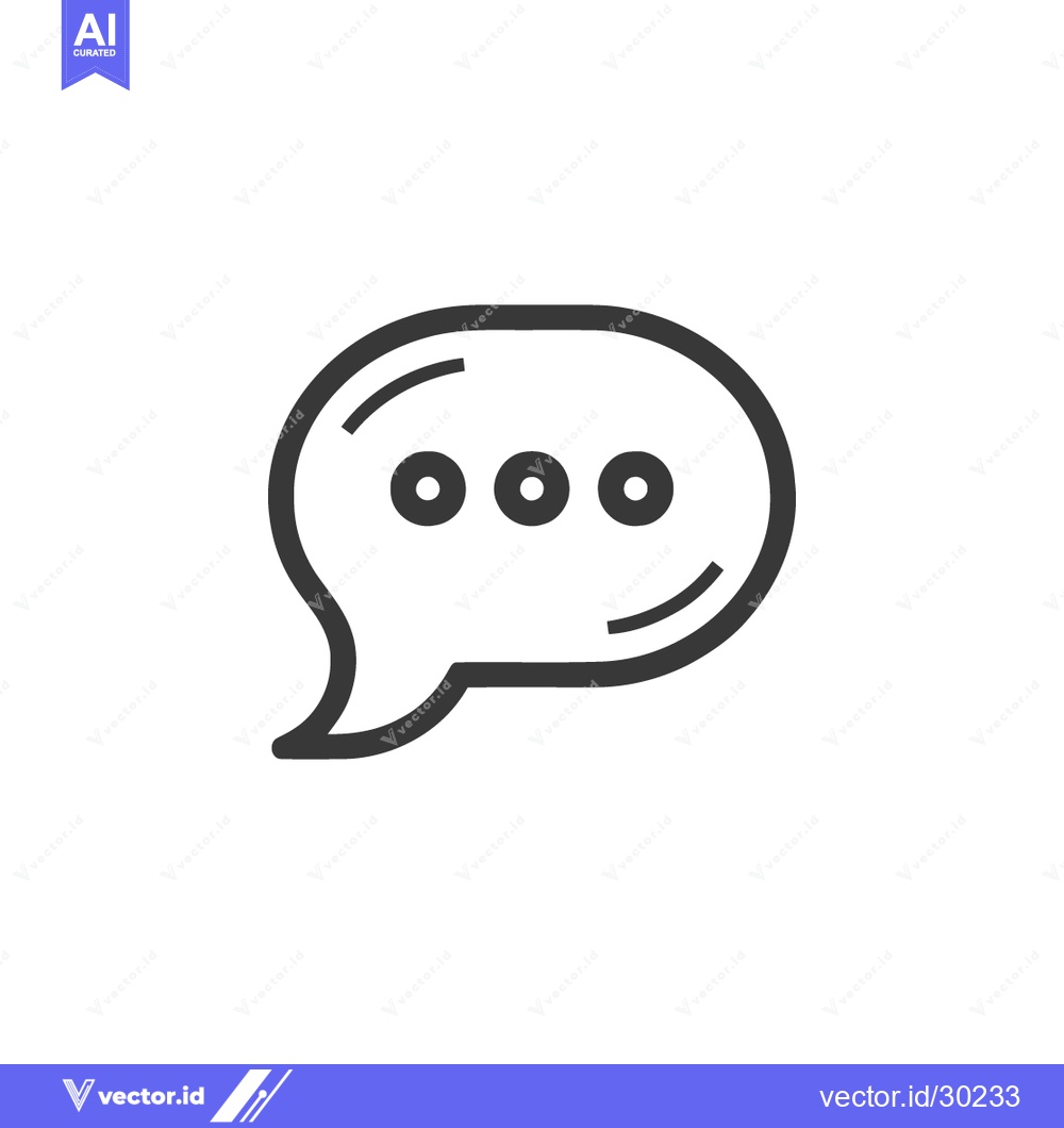 Premium Vector dari Minimalist Speech Bubble Icon with Ellipsis, Communication Symbol