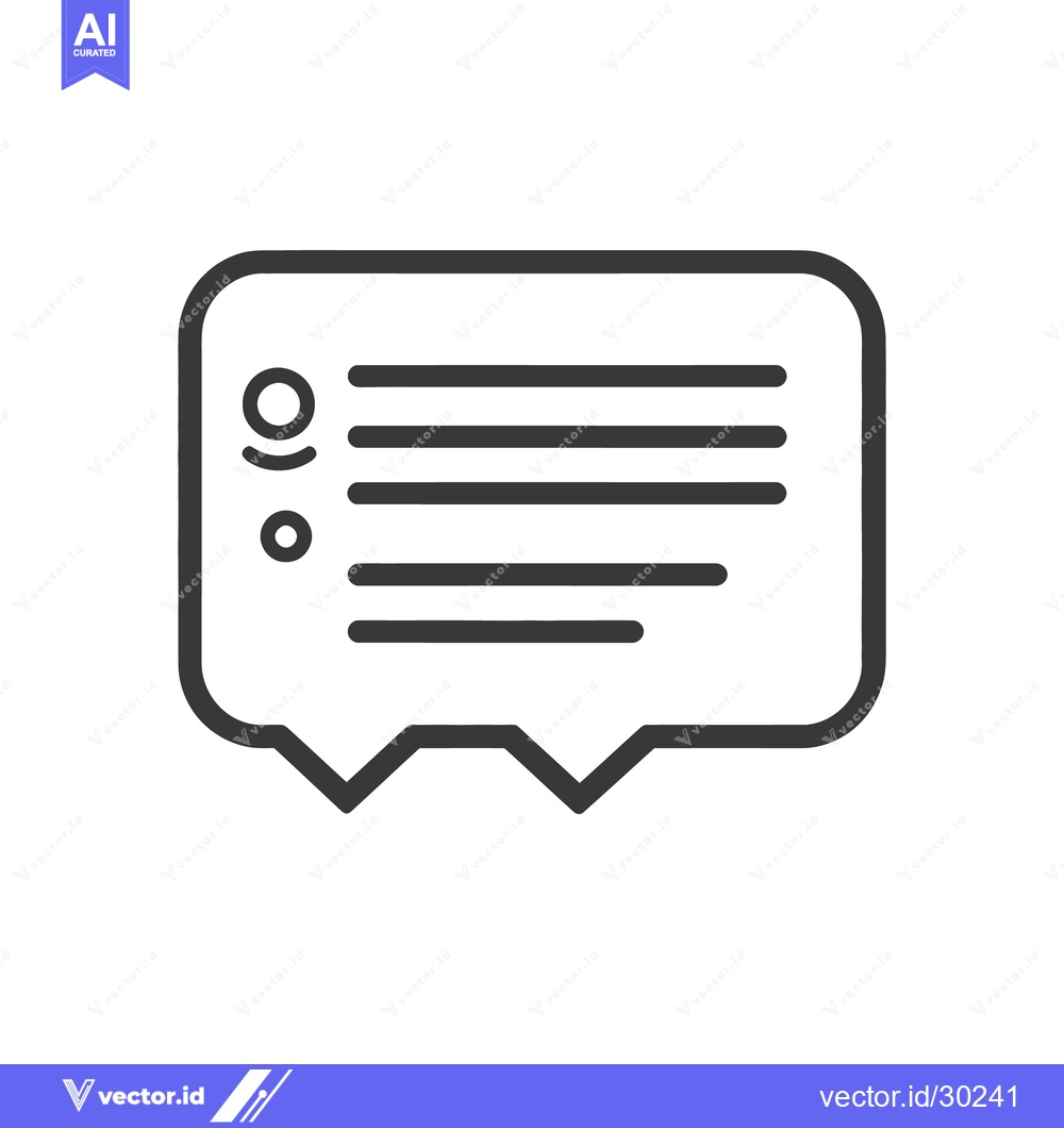 Premium Vector dari A simplistic icon showing a message box with text