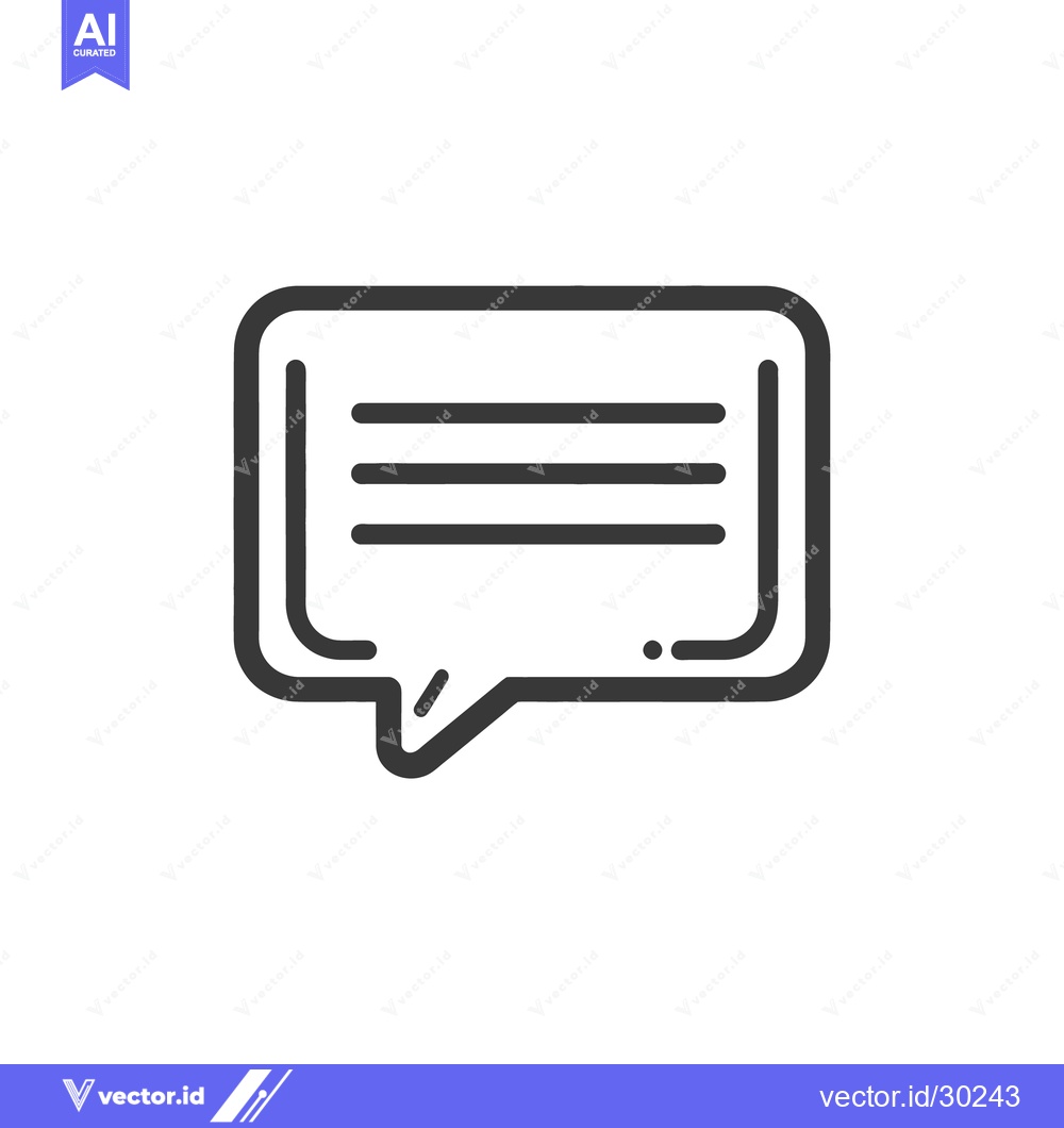 Premium Vector of A graphic black and white speech bubble with lines inside