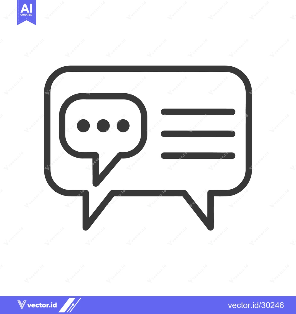 Premium Vector dari A black outline icon depicting conversation and communication bubbles