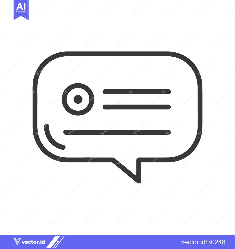 Premium Vector dari A simple black and white graphic depicting a message bubble