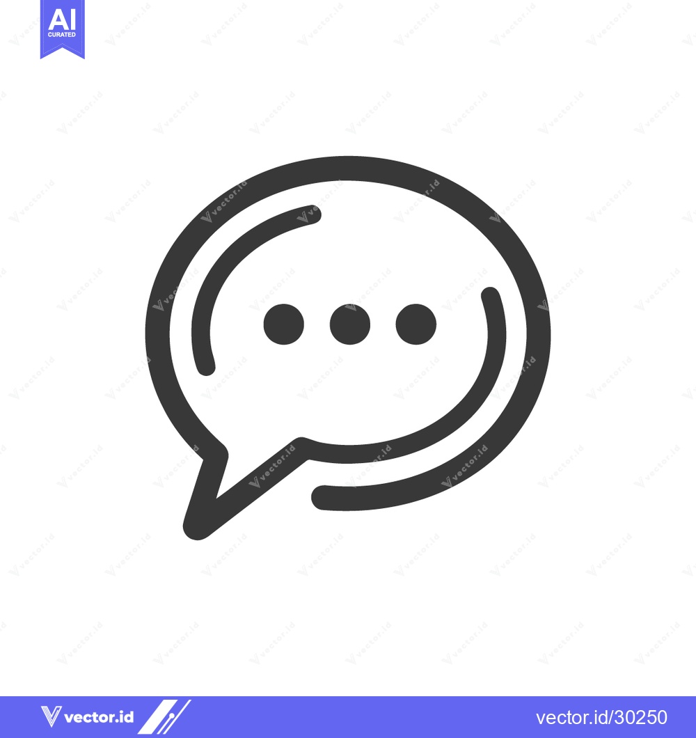 Premium Vector dari Minimalist Speech Bubble Icon with Three Dots, Communication Symbol
