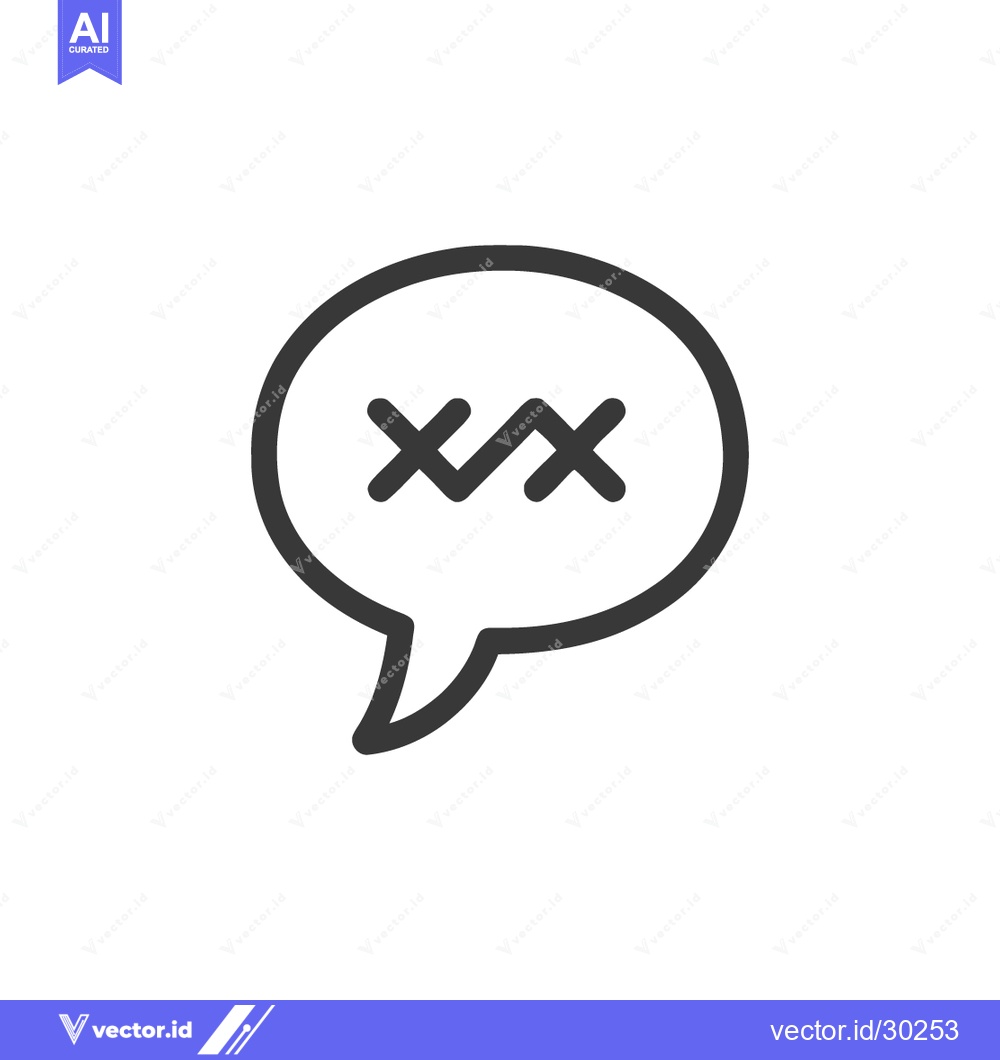 Premium Vector dari Chat Error Icon Line Art Icon  2074