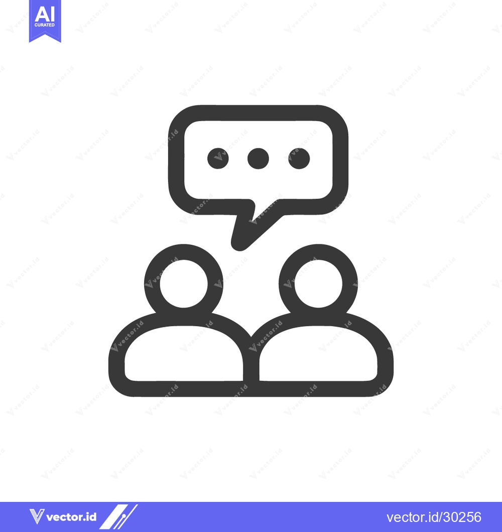 Premium Vector dari Two People Talking with Speech Bubble Icon, Communication, Discussion,