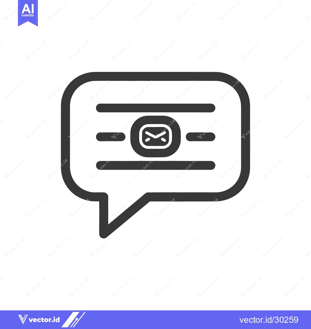 Premium Vector dari An icon of a message bubble with an envelope symbol inside