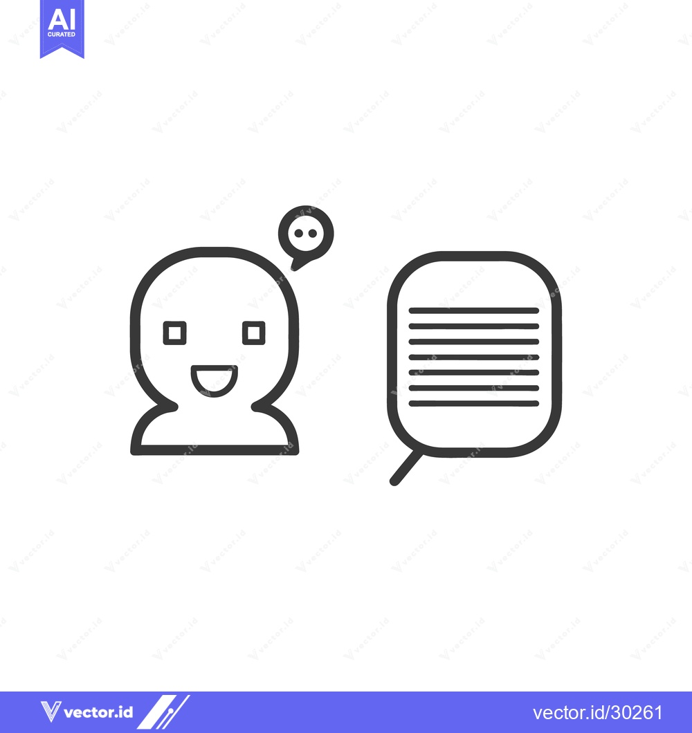 Premium Vector of A happy person talking with speech bubbles and text icon