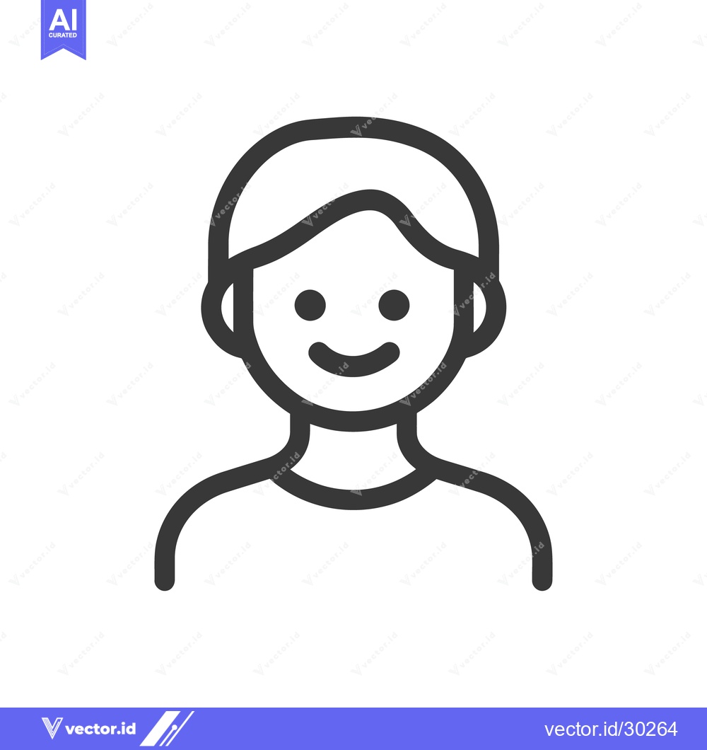 Premium Vector of A simple vector illustration of a smiling person profile