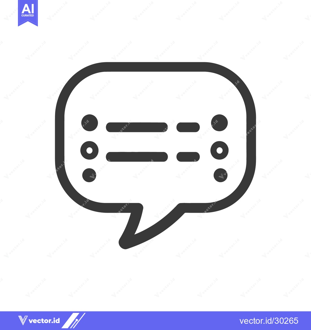 Premium Vector dari Simple icon representing a speech bubble with lines and dots