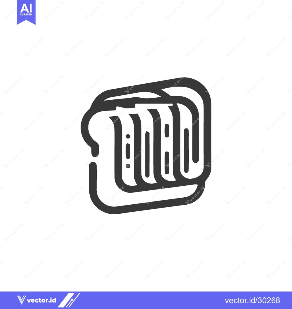 Premium Vector dari Minimalist Bread Sandwich Icon: Simple, Bold Outline on White Backgrou