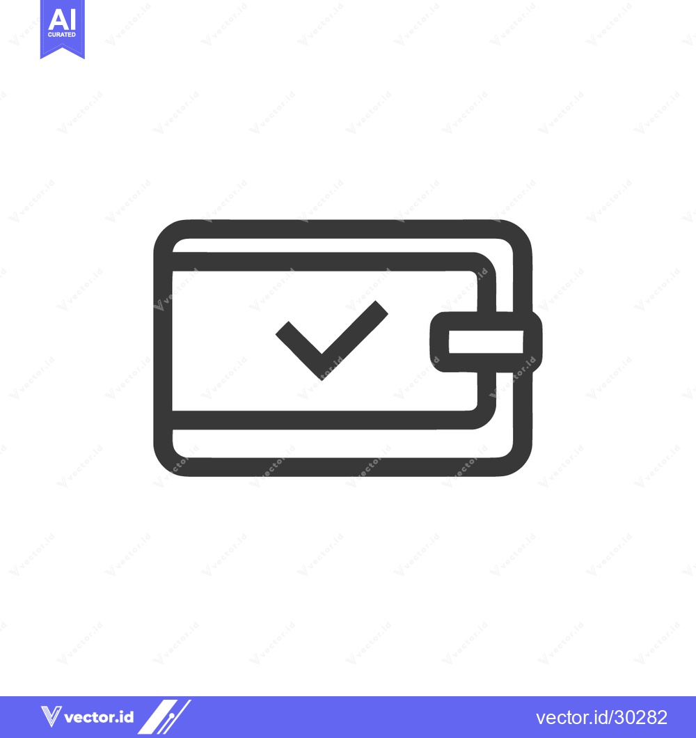 Premium Vector dari Wallet Icon with Check Mark: Financial Approval, Payment Success, Outl