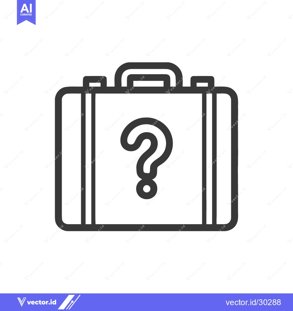 Premium Vector of Suitcase with Question Mark Icon: Travel Mystery, Unknown Destination