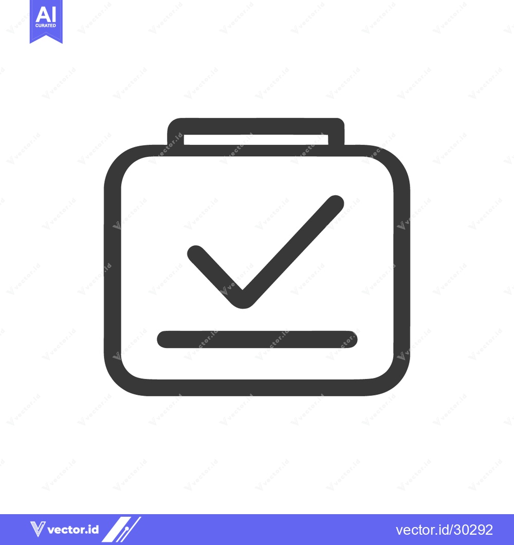 Premium Vector dari Completed Task Icon: Checkmark Inside Rounded Square with Line