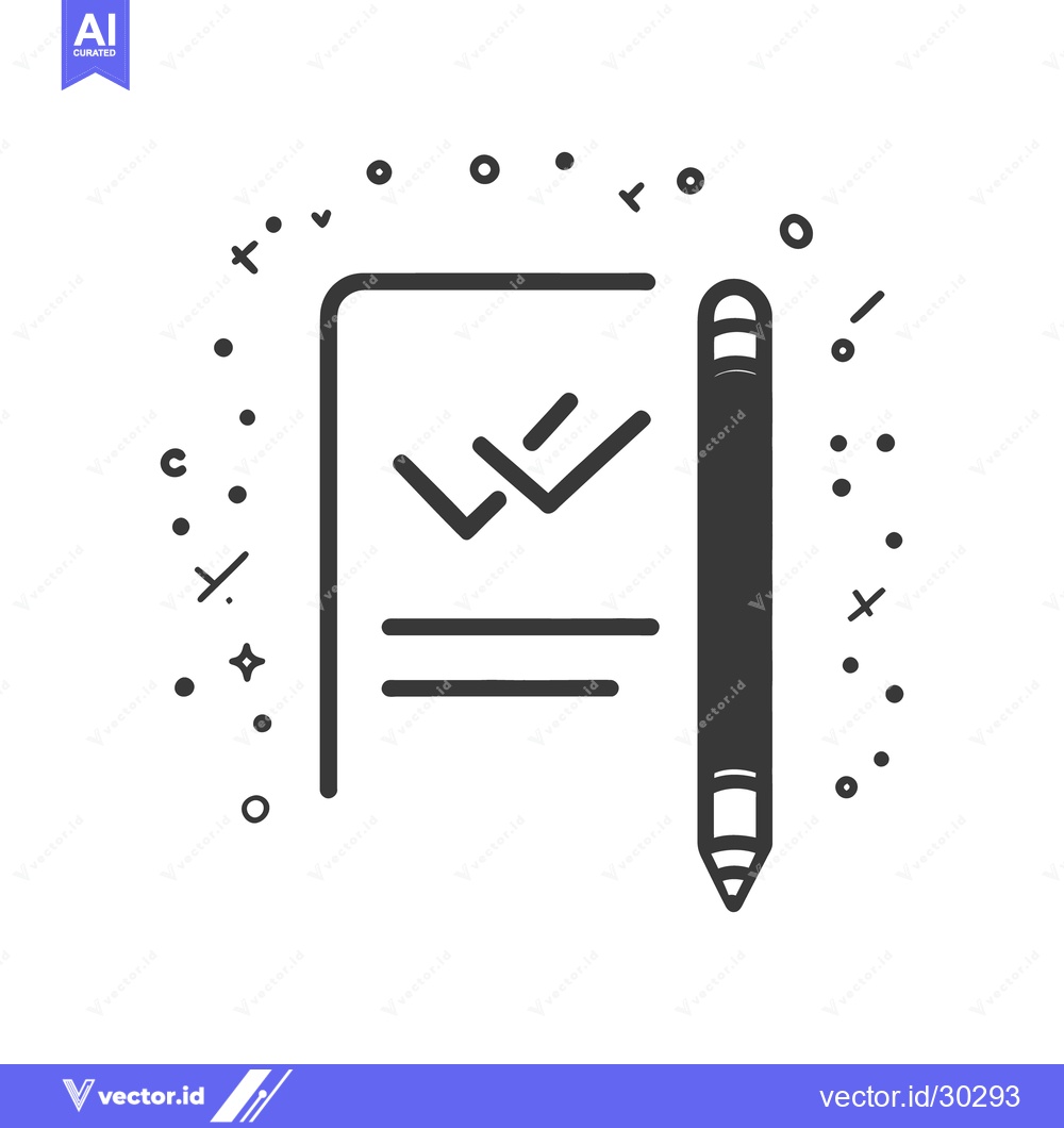 Premium Vector dari A document with checks and a digital drawing stylus