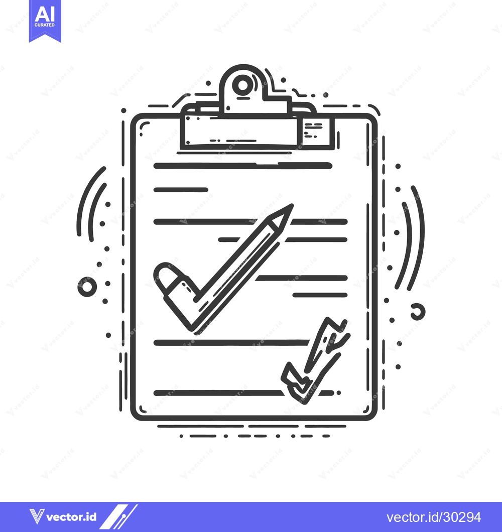 Premium Vector dari A stylized illustration of a clipboard with checked boxes