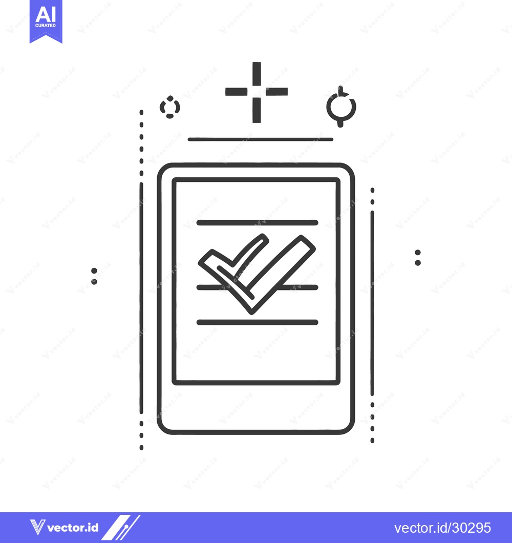 Premium Vector dari A document with lines and a check mark represents completion