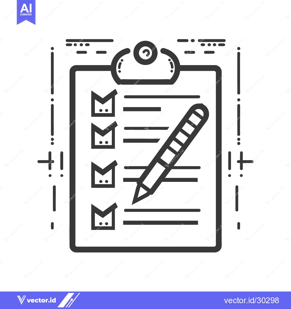 Premium Vector of Illustration showing a clipboard with completed checklist and writing