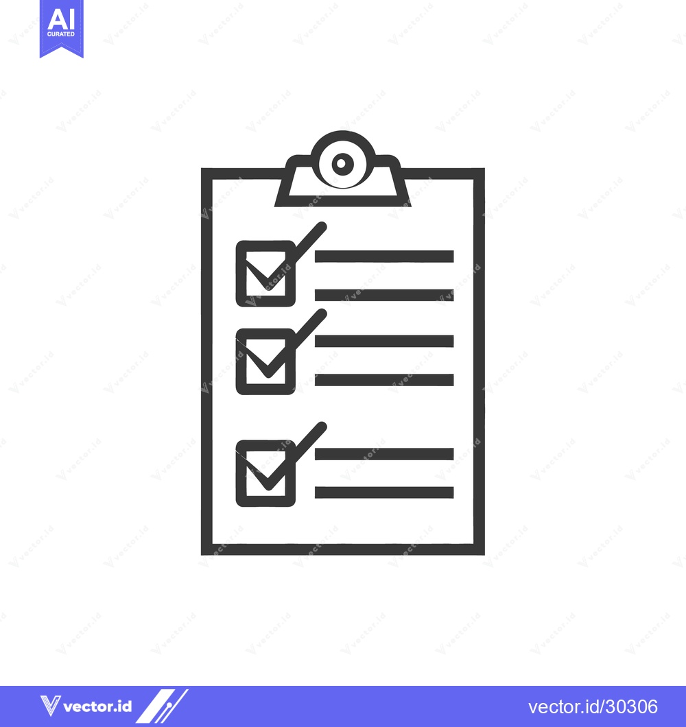 Premium Vector dari A simple checklist icon showing completed items on paper