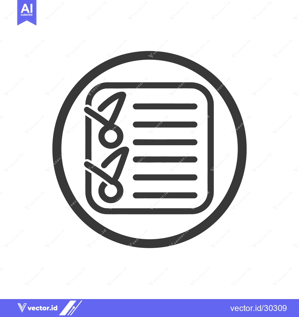 Premium Vector dari A simple icon of a checklist inside a grey circle outline