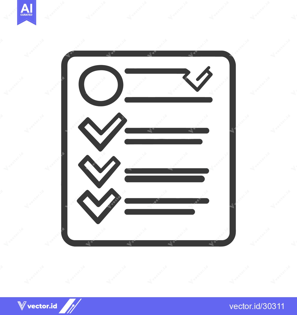 Premium Vector dari An outlined checklist illustration containing marks and horizontal lin