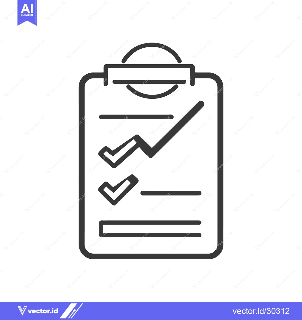 Premium Vector dari A black and white clipboard with check marks and lines