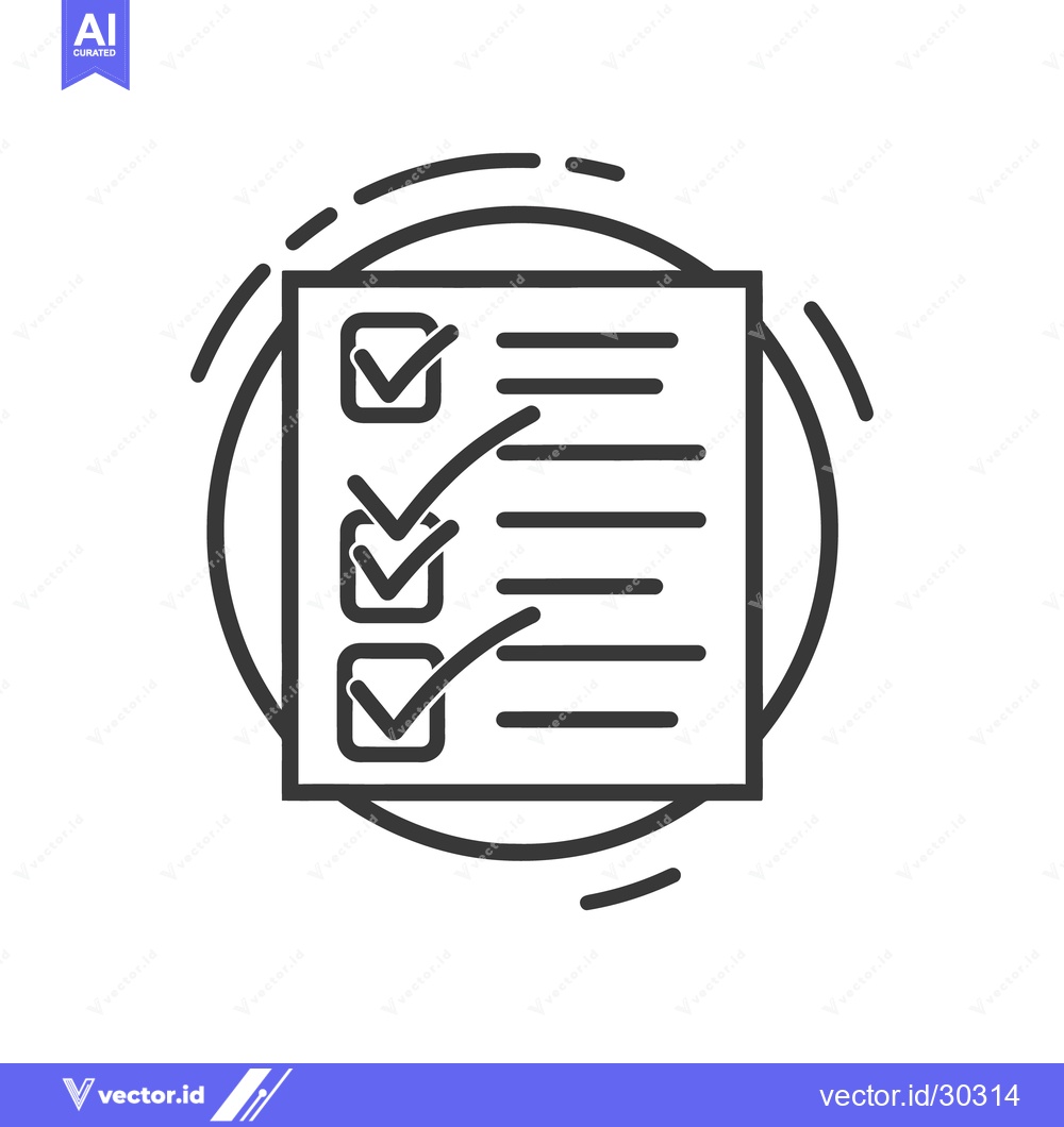 Premium Vector dari A black and white checklist icon shows completed tasks on paper