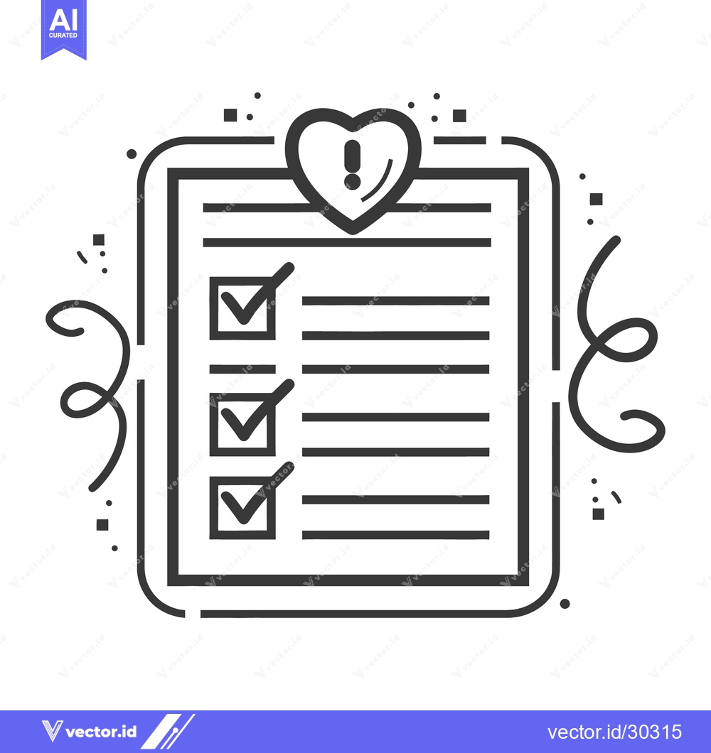 Premium Vector of A list of completed tasks and a heart shaped notification symbol