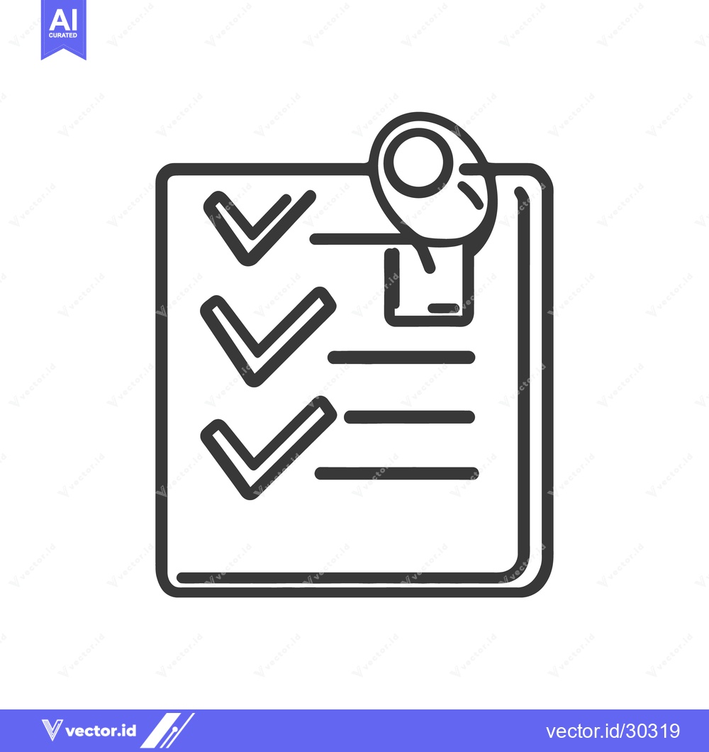 Premium Vector dari A checklist document with paperclip showing completed tasks
