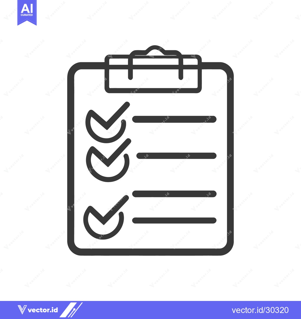 Premium Vector of A black and white depiction of a checklist with ticks