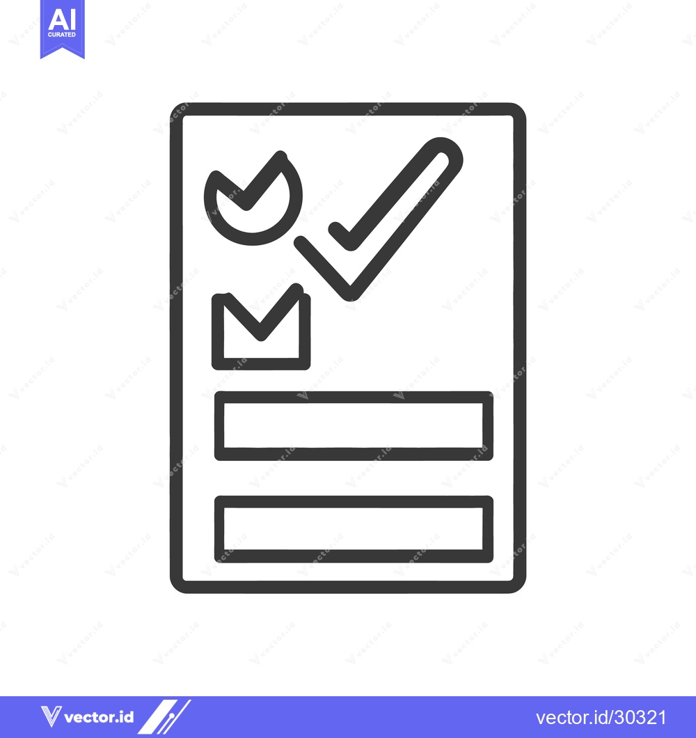 Premium Vector dari A graphic outline of a document with checkmarks and boxes