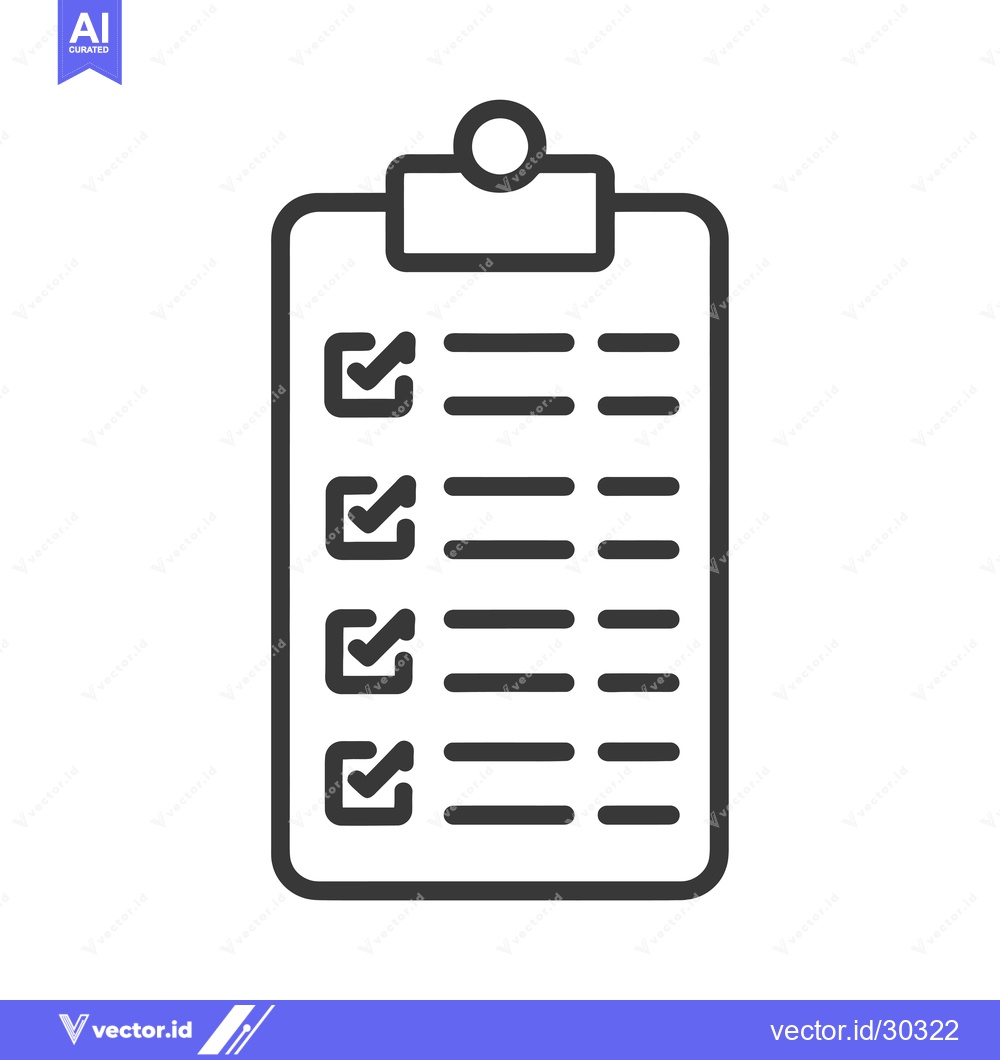 Premium Vector dari Checklist on a Clipboard with Completed Items