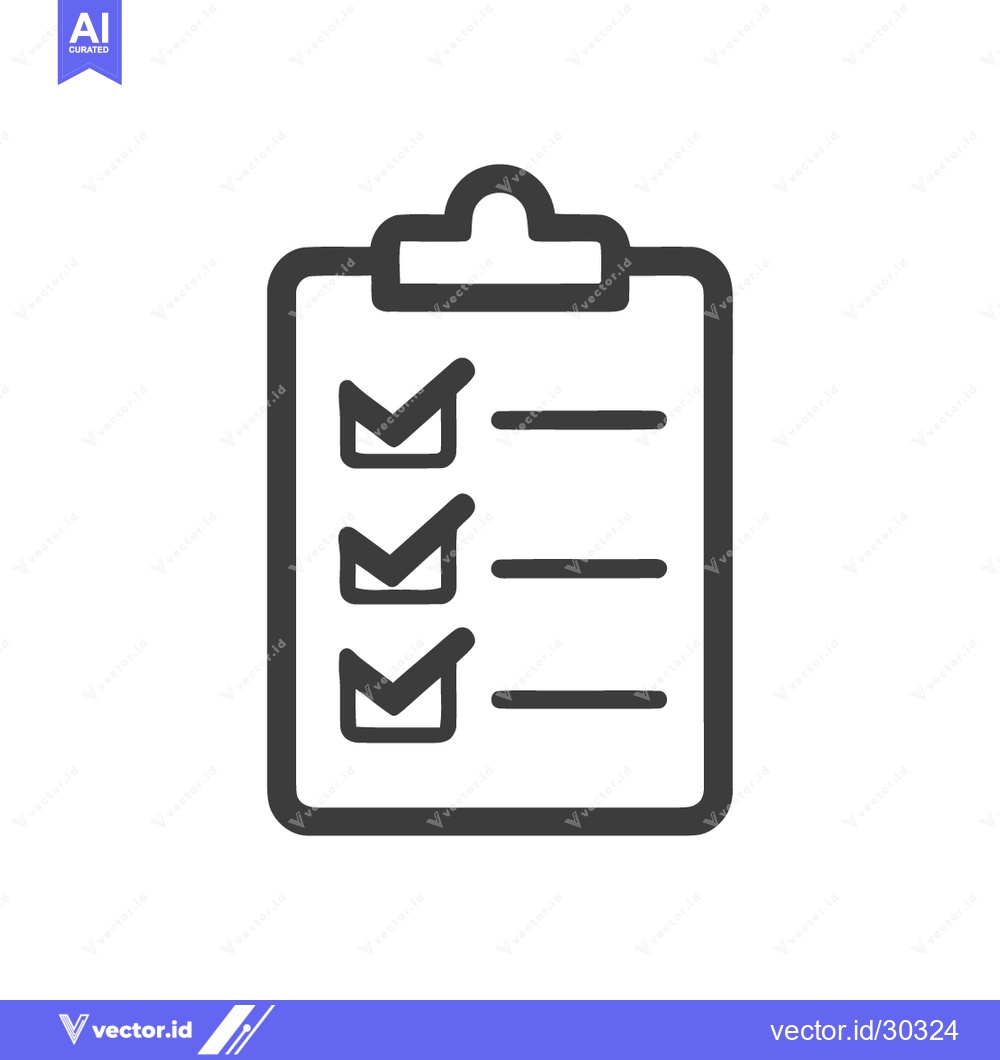 Premium Vector dari Completed Checklist Icon: Three Ticked Boxes on Clipboard