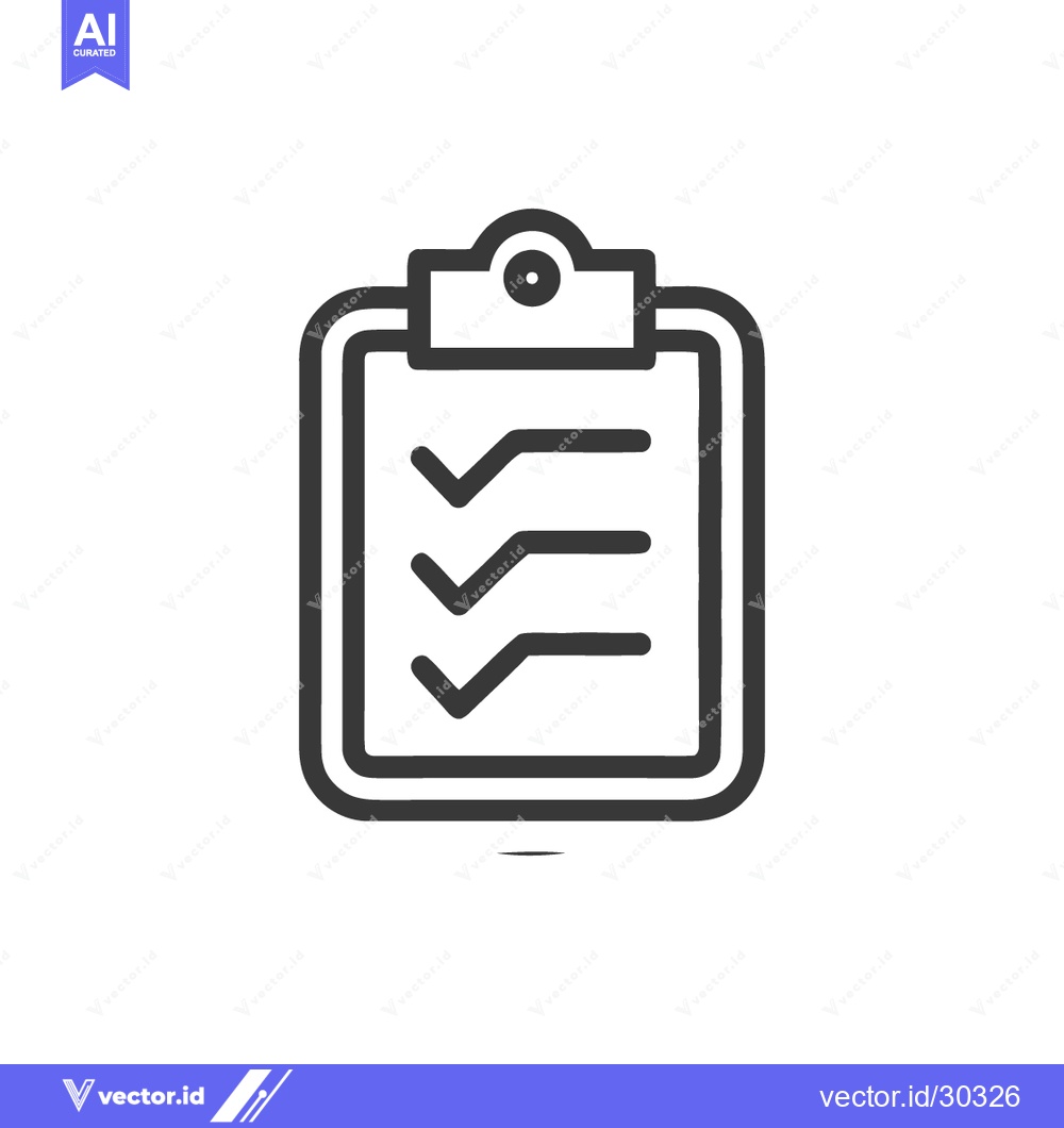 Premium Vector dari Minimalist Clipboard Icon with Checkmarks on White Background