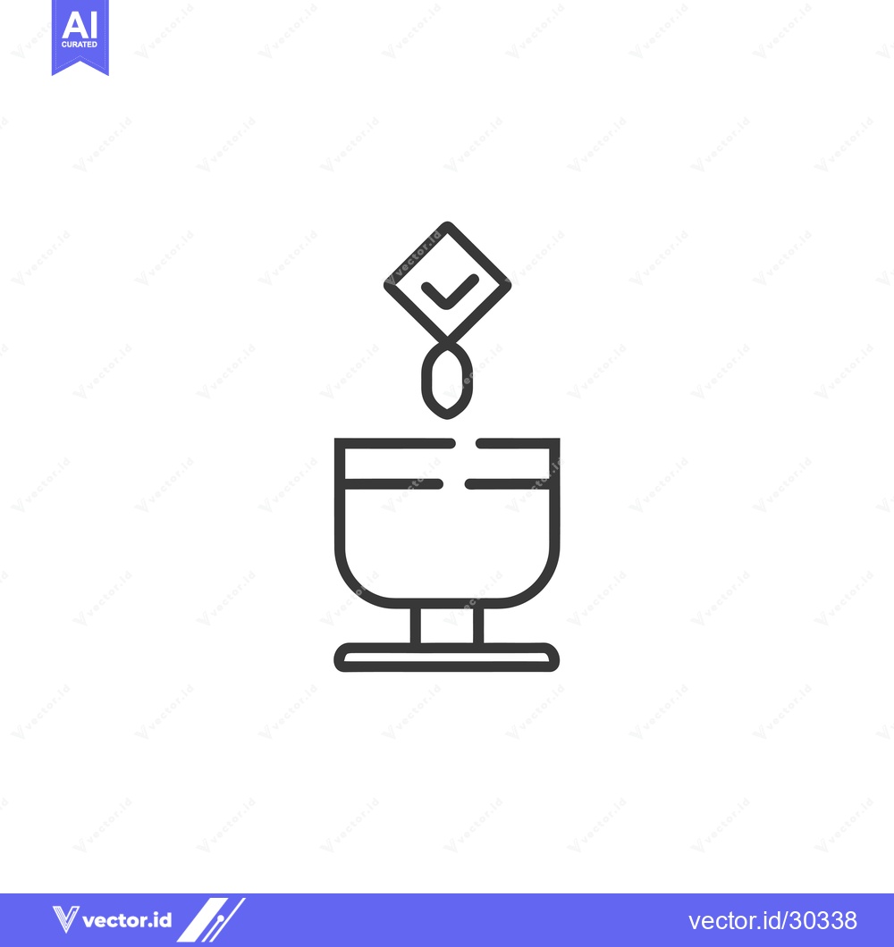 Premium Vector dari Checkmark Icon Dropping into a Cup