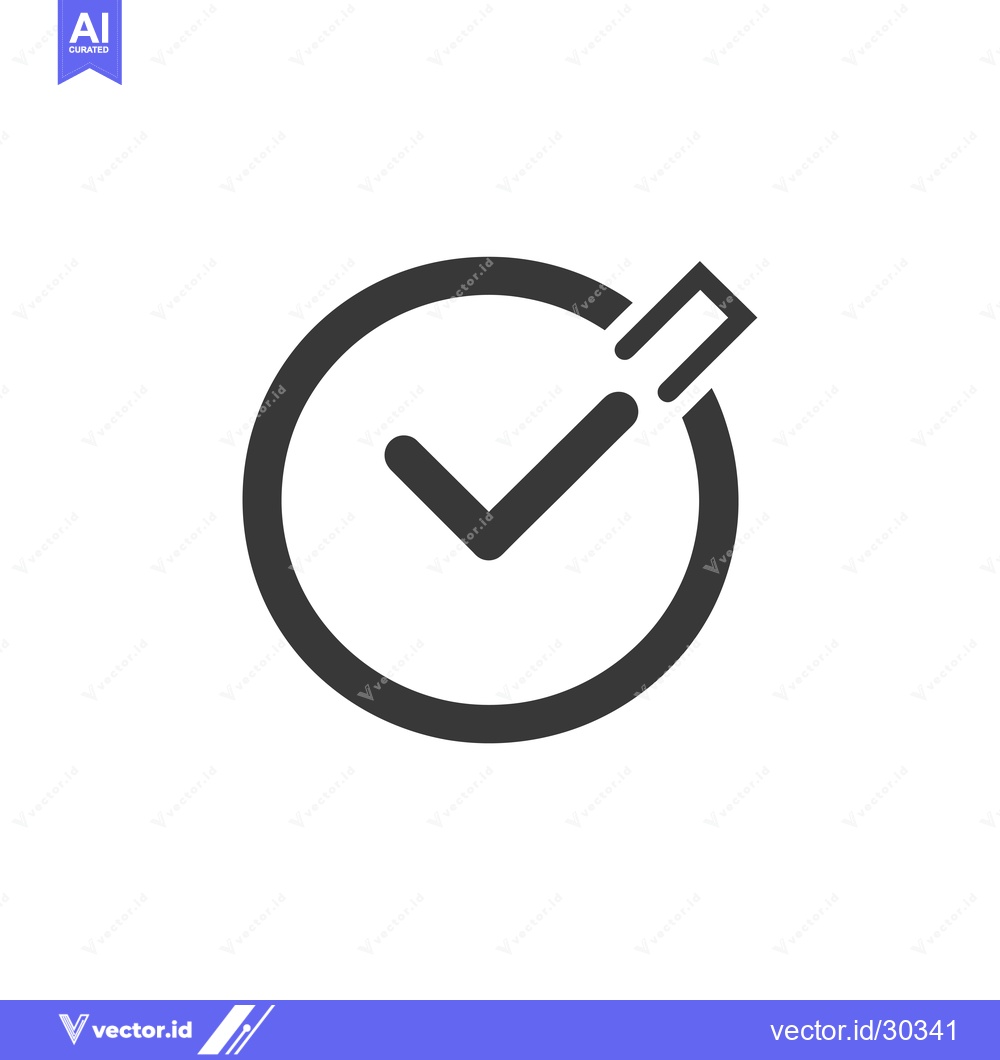 Premium Vector dari Checkmark Icon in a Circle with a Line Across
